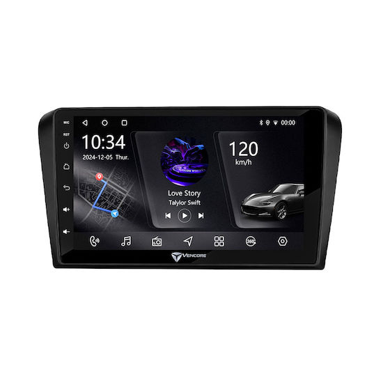 Vencore 3236-10005-0245b Android-15-Multimedia-Display 9" Px5s Octa-Core 2 GB/32 GB IPS-Blende CarPlay Android Auto Unterstützung Für 360°-Kamera Mazda 3 2004–2009 – Schwarz 3236-10005-0245b