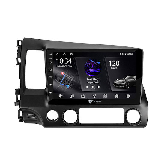 Vencore 3236-10006-0242b Android-15-Multimedia-Display 10,1" Px5s Octa-Core 2 GB/32 GB IPS-Frontblende CarPlay Android Auto Unterstützung Für 360°-Kamera Honda Civic 2006–2011 – Schwarz 3236-10006-0242b