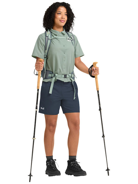 Jack Wolfskin Pantaloni Scurți de Drumeție pentru Femei Albaștri