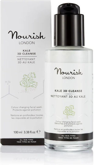 Nourish London Kale 3D Cleanse Colour Changing Facial Wash All Sk Gel Cleansing Face 100ml