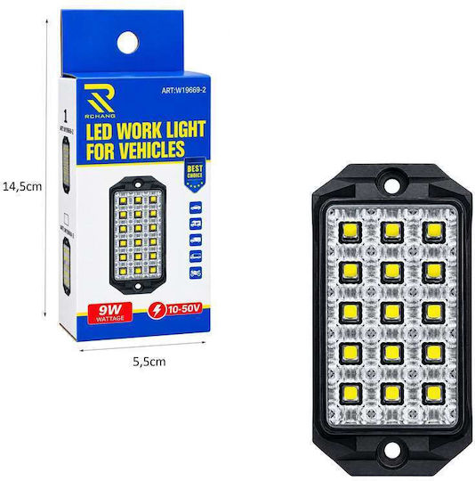 LED-Arbeitsscheinwerfer 9 W 10–50 V Fahrzeuge W19669-2 – LED-Arbeitsleuchte Fahrzeuge 0111824