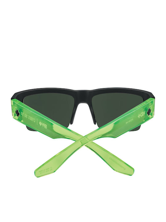 Cyrus 5050 Soft Matte Unisex Sonnenbrillen mit Schwarzem Horn umrandetem Rahmen und Schwarzem Polarisiertem Glas