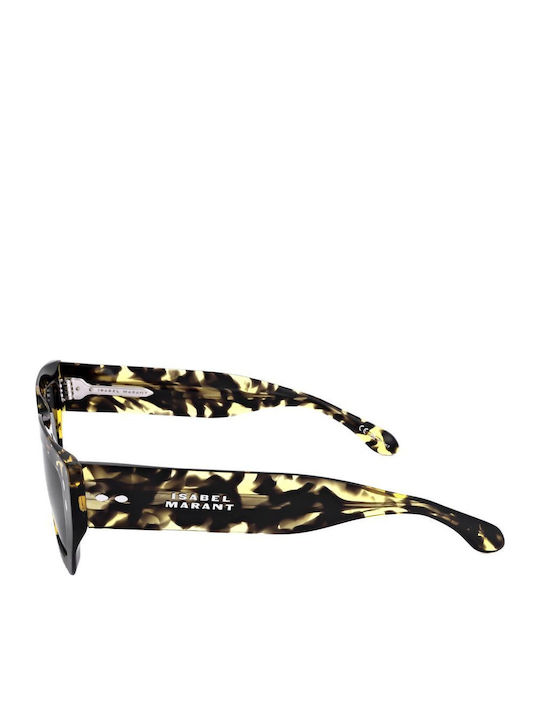 Women's Sunglasses with Brown Plastic Frame and Gray Gradient Lens