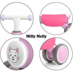 Milly Mally York Αυτοκινητάκι Ride On για 12+ μηνών με Ήχους Ροζ