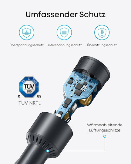 Anker 3-Port Fast Car Charger USB-C 167.5W Type-C