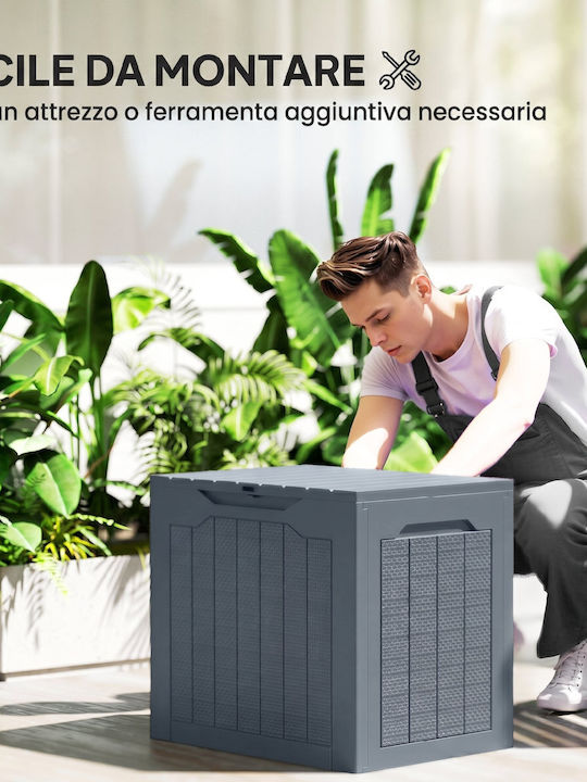 Outsunny Grey Polypropylene Outdoor Storage Box L56xW41xH50cm