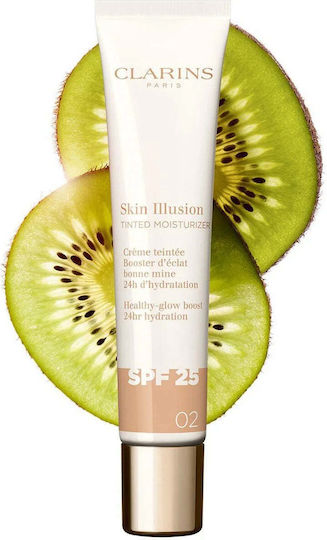 Skin Illusion 02 24ωρη Ενυδατική Κρέμα Προσώπου Ημέρας με Χρώμα και SPF25 40ml