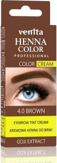 Venita Tint Cream Βαφή Χέννα για Φρύδια 4.0 Brown 30gr