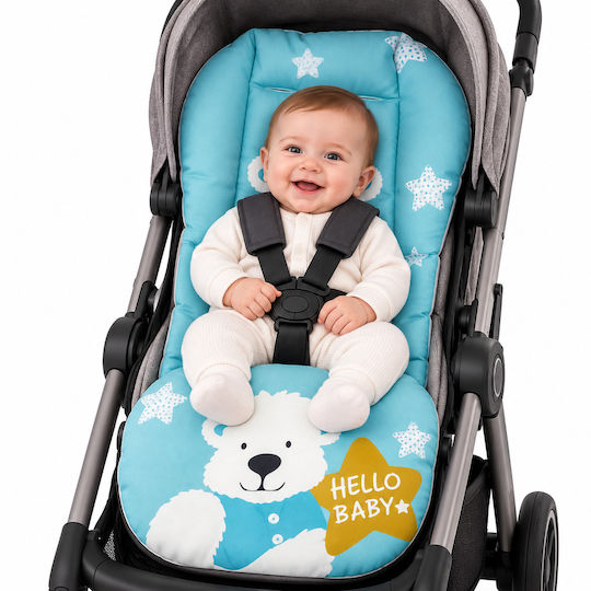 Queen Mother Kinderwagenmatratze Teddy & Star Blau