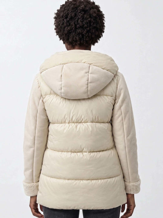 Women's Puffer Jacket for Winter Vanilla