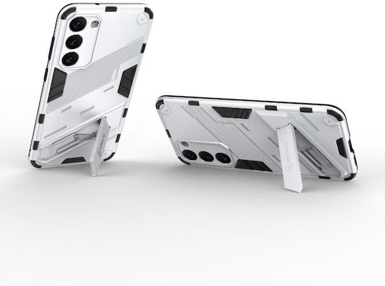 Punk Armor Твърд Калъф със Стойка Бял за Samsung Galaxy S23 Plus 5g