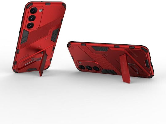 Punk Armor Твърд Калъф със Стойка Червен за Samsung Galaxy S23 Plus 5G