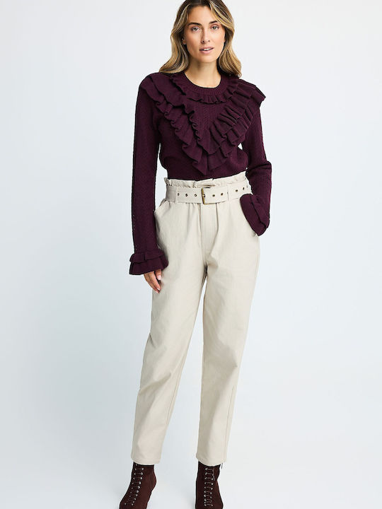 Women's Long Sleeve Purple Sweater