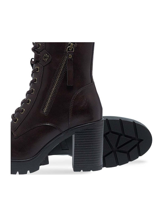 Damen Stiefeletten mit Hohem Absatz Braun