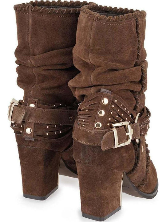 Brown Suede Women's Ankle Boots