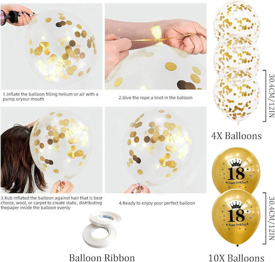 Dekorationsset zum 60. Geburtstag mit Banner und Ballons in Schwarz und Gold Set
