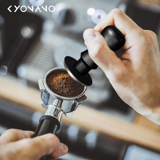 Espresso Πατητήρι με Επίπεδη Επιφάνεια 51mm σε Μαύρο Χρώμα