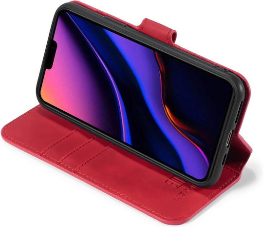 DG.MING Ретро портмоне Червено (iPhone 11 Pro)