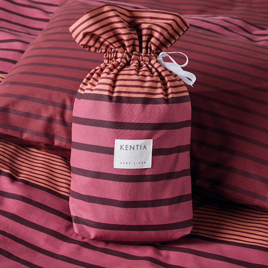 Kentia Esra Single Fitted Sheet Set 90x200+35cm Burgundy (3 Pieces)