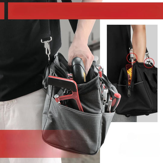 Durable 15-inch Τσάντα Ώμου Αδιάβροχη Μαύρη