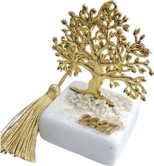 Kalliopi Silver Επιτραπέζιο Γούρι Δεντράκι Χρυσό από Πέτρα 2027
