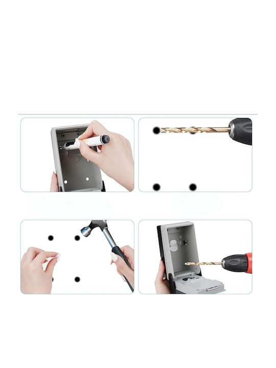 4-digit Outdoor Waterproof Solid Επιτοίχια Κλειδοθήκη Συνδυασμού με Κλειδαριά