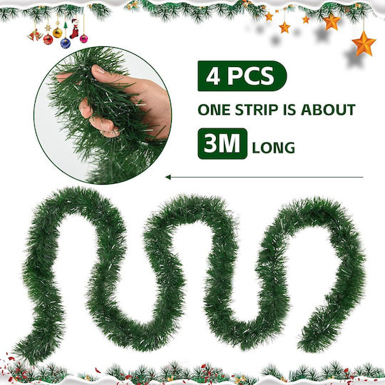 3M Χριστουγεννιάτικη Γιρλάντα Πράσινη 400x300cm 4τμχ