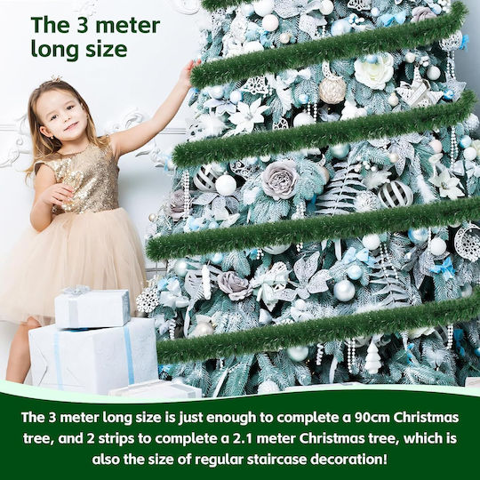 3M Χριστουγεννιάτικη Γιρλάντα Πράσινη 400x300cm 4τμχ