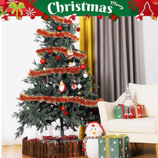 Shiny Illuminated Christmas Garland Red 4 Pieces