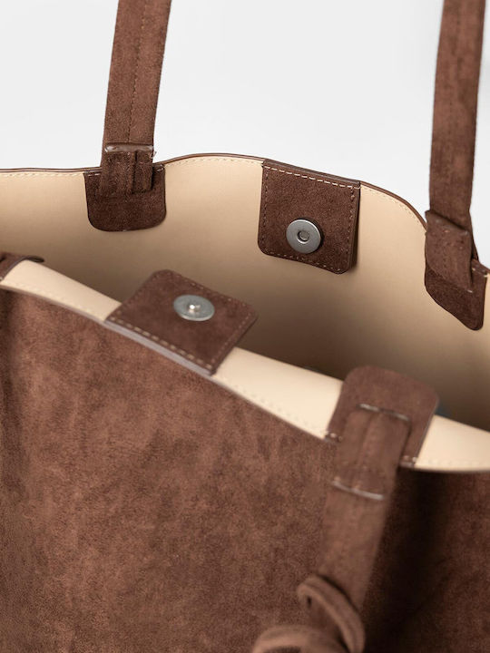 Damen-Tote aus braunem Wildleder