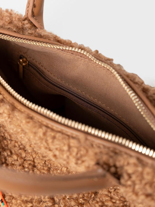Damen Flap-Tasche Kamel