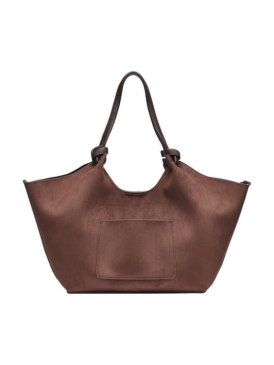 Paula Fabric Women's Tote Bag Suede Brown Suede