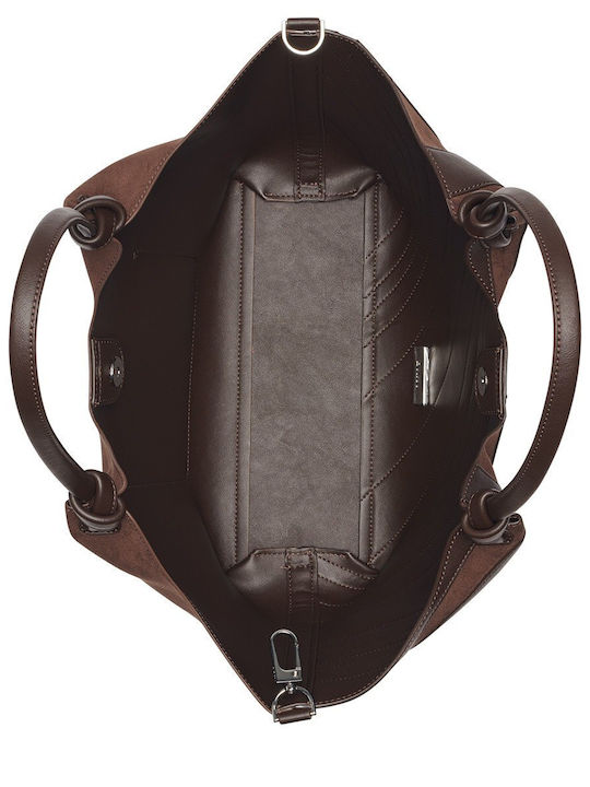 Paula Fabric Women's Tote Bag Suede Brown Suede