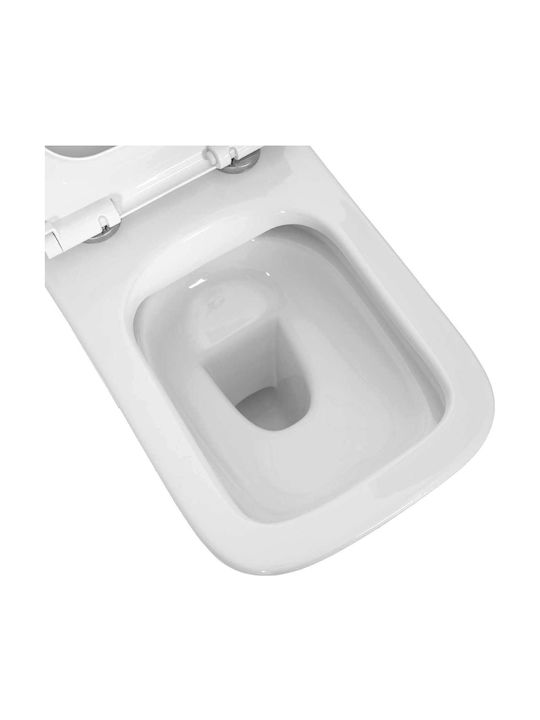 vidaXL Wandhängende Toilette mit Spülkasten und WC-Sitz mit Absenkautomatik, Weiß 8721451787839