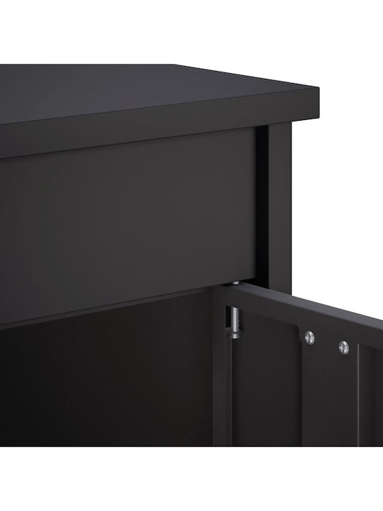 vidaXL Briefkasten für den Außenbereich aus Inox in Schwarz 50x52x100cm