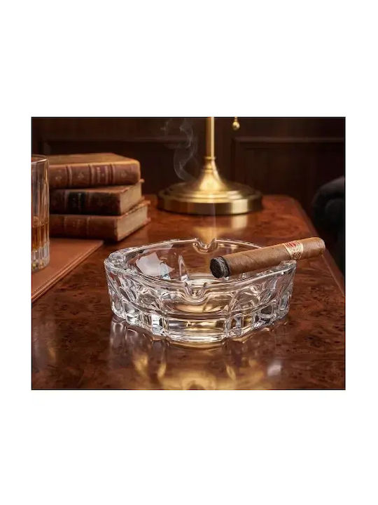 Set 6 Elegant Square Glass Ashtrays 4 Cigarette Rests Transparent