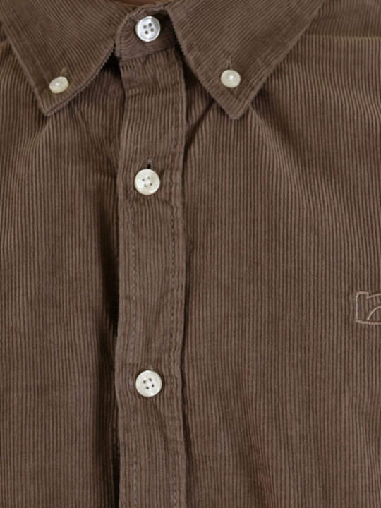 Long Sleeve Corduroy Shirt in Regular Fit Beige