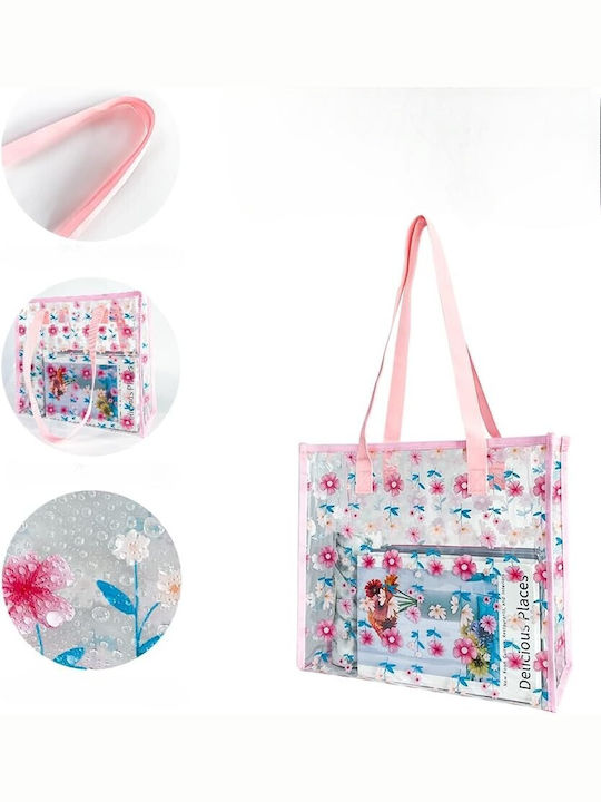 Geantă de Plajă din Plastic cu Portofel Roz