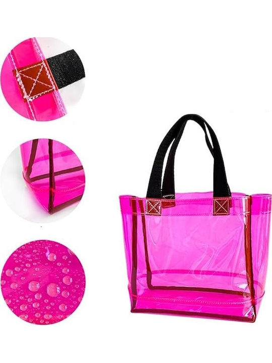 Stadium Transparent Plastic Beach Bag Pink