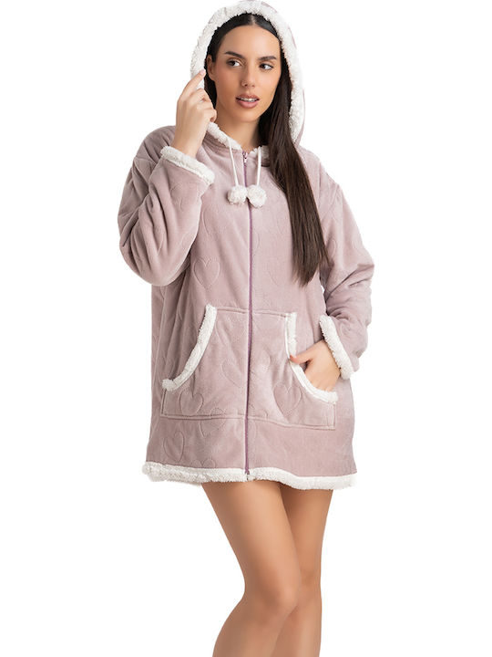 Rachel Χειμερινή Γυναικεία Fleece Ζακέτα Πιτζάμας