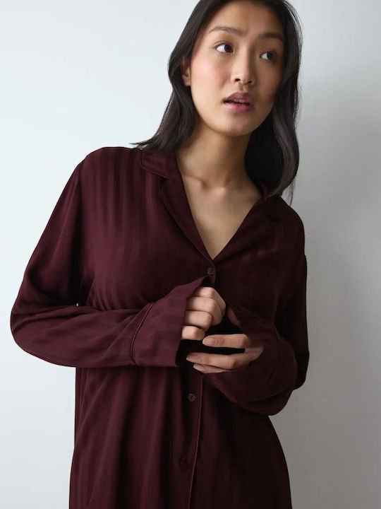 Triumph Winter Women's Aubergine Nightgown Amourette Jacquard Ndw