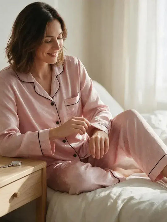 Caress Зимен Дамски Комплект Пижама Pink