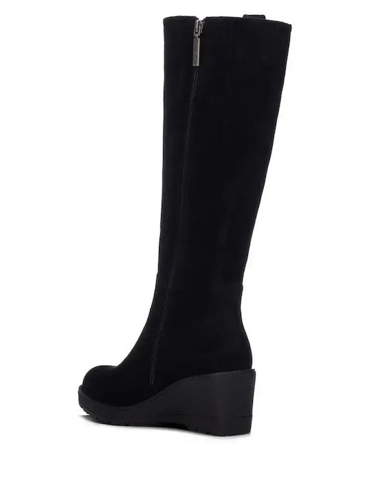 Wildleder Damenstiefel Schwarz