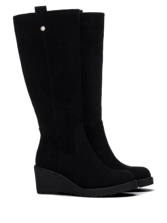 Wildleder Damenstiefel Schwarz