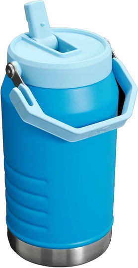 Stanley Stainless Steel Thermos Bottle BPA Free 1.9 L Blue with Straw and Handle