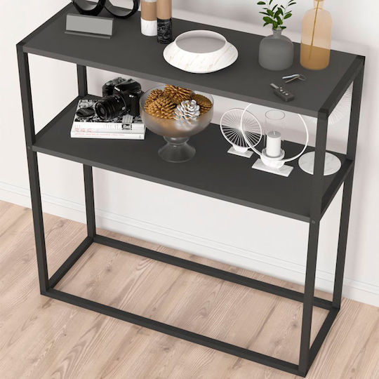 Black Metal Console L90xW33.5xH90cm