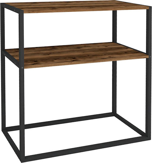 Metal Console Table Smoked Walnut GP041-0018.5 L90xW33.5xH90cm.
