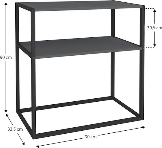 Black Metal Console L90xW33.5xH90cm