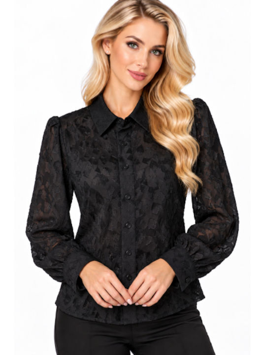 Long Sleeve Women's Shirt Black WG-FY-9177-27SH-Black