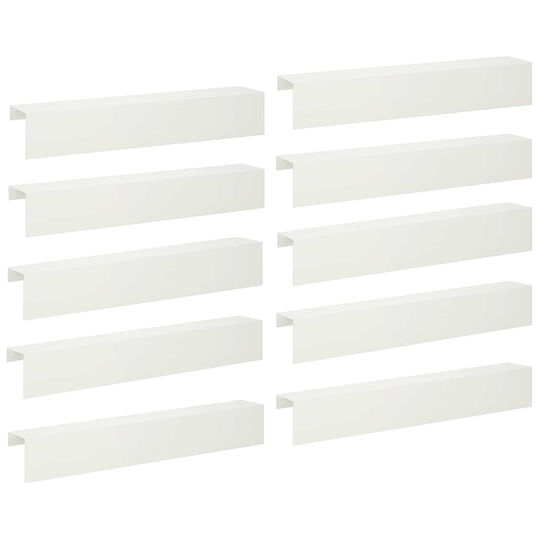 Garden Fence Cover Profiles 10 Pcs 100 x 20 x 15 cm Steel White 8012979 White